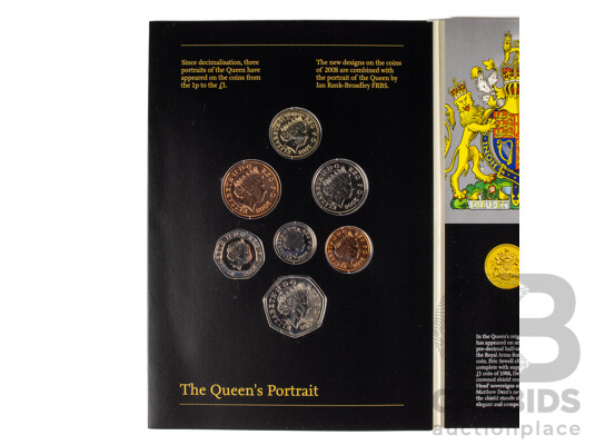 United Kingdom Royal Mint 2008 Six Brilliant UNC Coin Set, Emblems of Britain