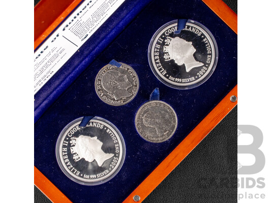 Cook Islands Perth Mint 2005/2008 Silver Proof One Dollar Coins, the 1909-1910 Australian Florin Centenary Collection .999