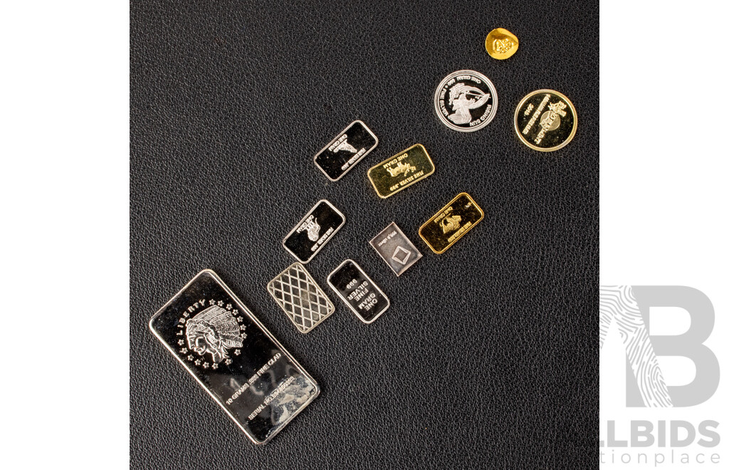 Collection of Mini Gold and Silver Clad Bars