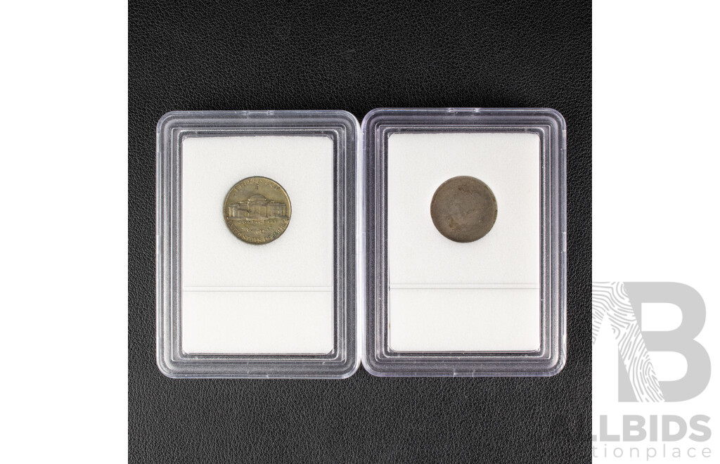 USA 1943 Jefferson War Time Five Cents, 1899 Liberty V Nickle