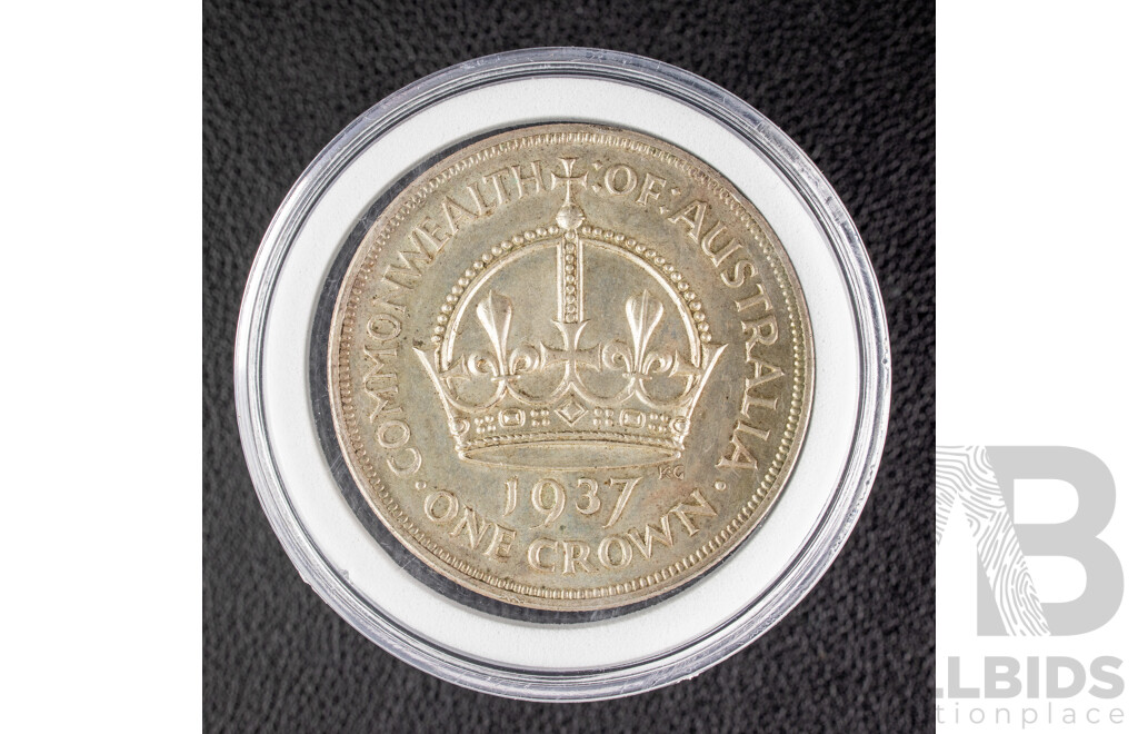 Australian 1937 KGVI Silver Crown .925