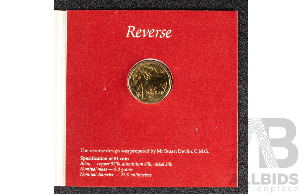 Twenty Australian 2025 UNC One Dollar Coins, Aussie Big Things Series Two, 2017 One Dollar, Mob of Roos S Privy Mark, 1984 One Dollar, First Year Issue, 2004 One Dollar, Eureka E Mint Mark