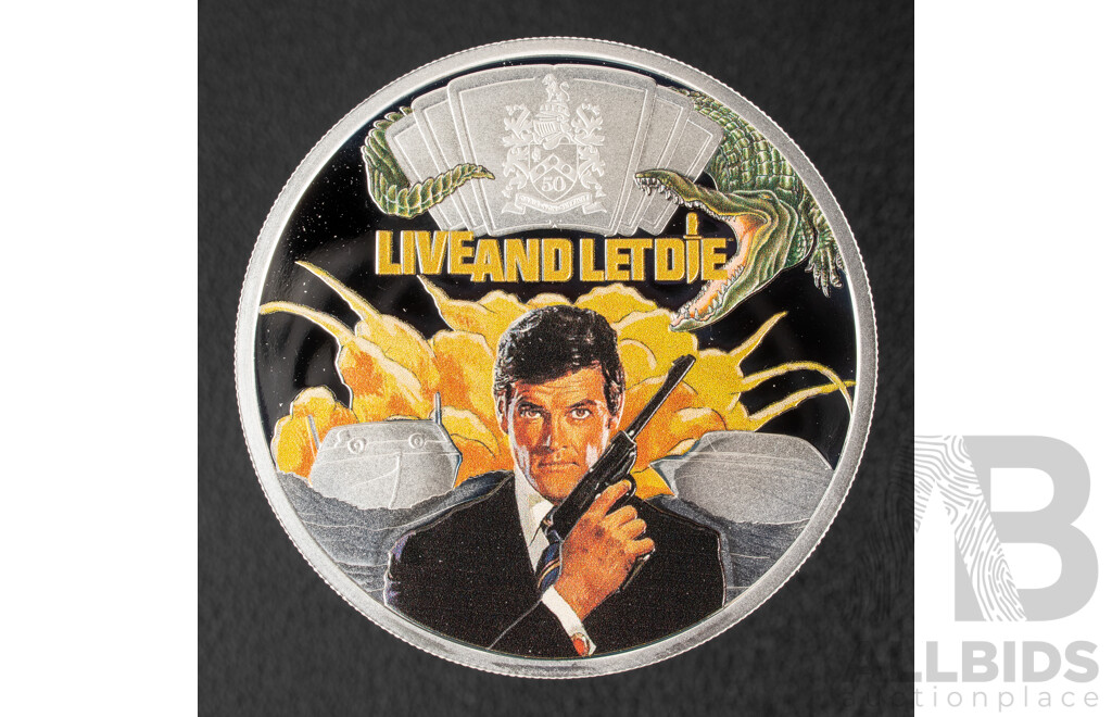 Tuvalu Perth Mint 2023 Silver Proof Coloured One Dollar Coin, 007 - Live and Let Die .999