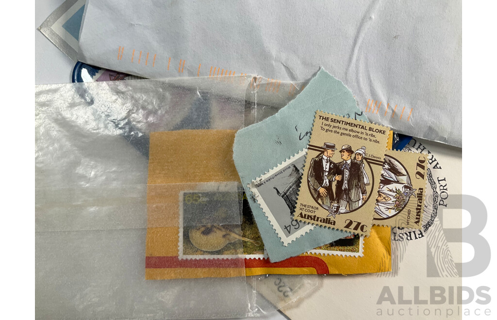 Collection of Australian Mint Stamps, Packs and First Day Covers Including Mint Predecimal Blocks, Mint Antarctic Territory Sheets, 1970's and 80's Stamp Packs Including America's Cup........