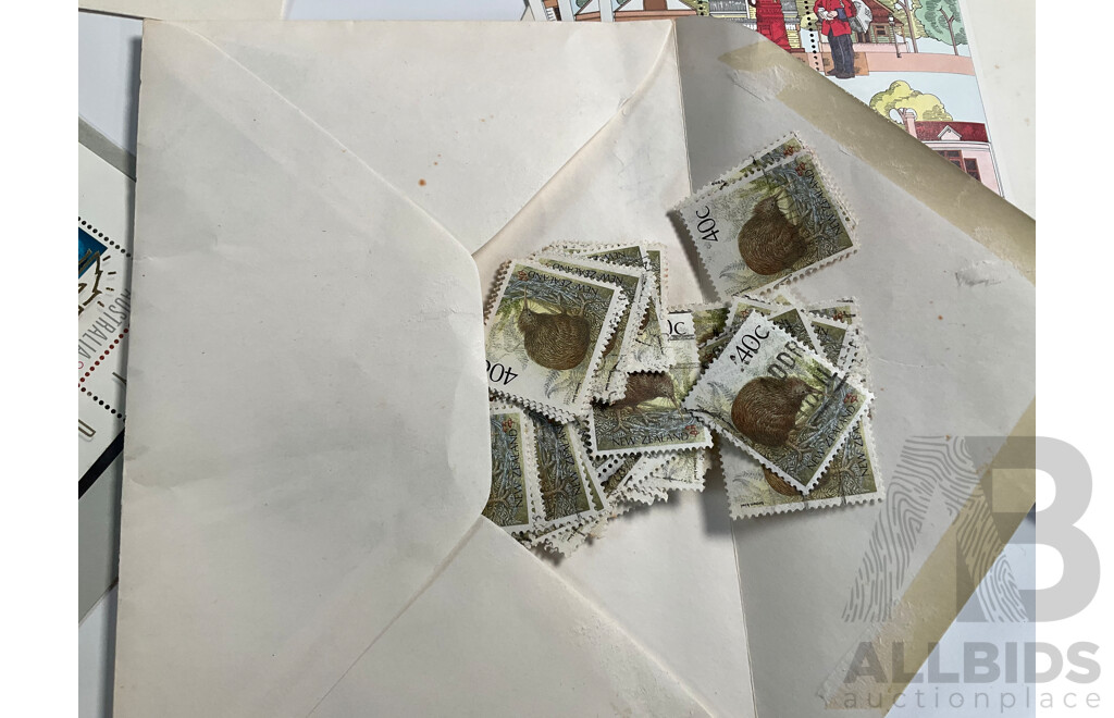 Collection of Australian Mint Stamps, Packs and First Day Covers Including Mint Predecimal Blocks, Mint Antarctic Territory Sheets, 1970's and 80's Stamp Packs Including America's Cup........