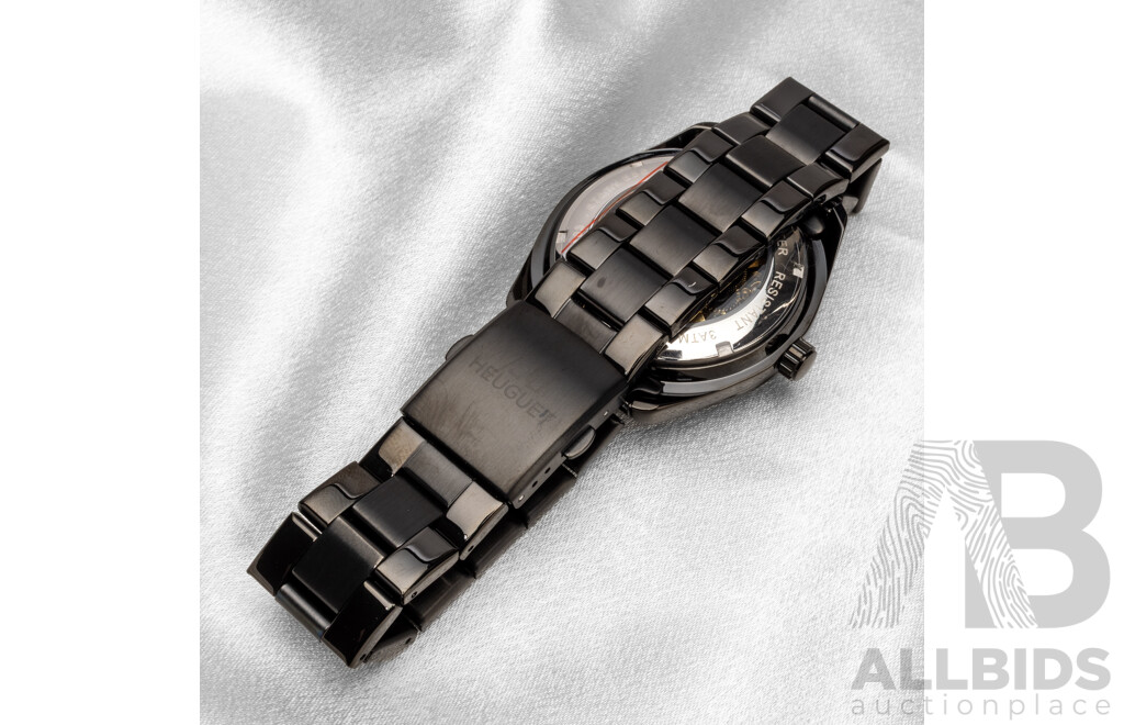 Heuguet HEU103 Automatic Skeleton Mechanical Watch - Black