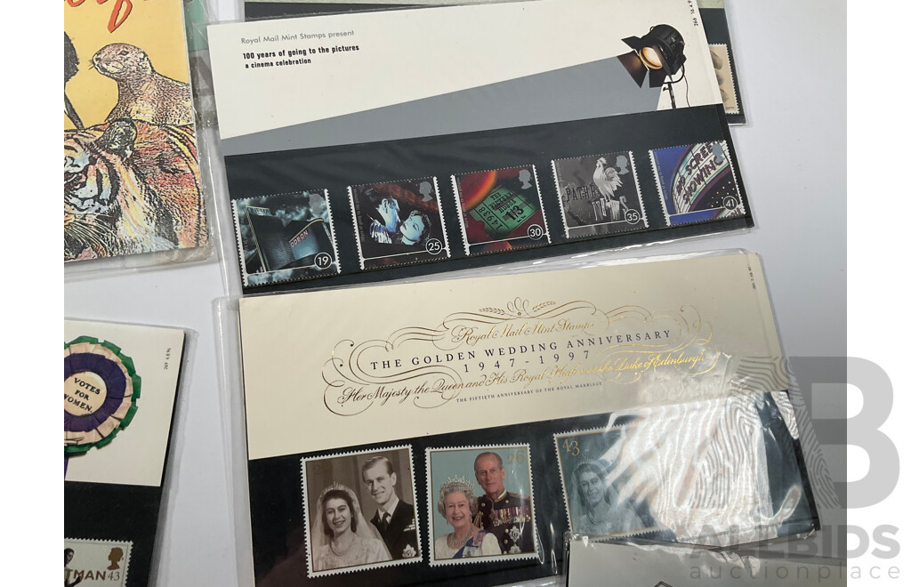 Collection of International Vintage Mint and Vintage Stamps Including Australia, USSR, Yugoslavia, Gibraltar, Indonesia, Burma, United Kingdom, Nauru, Canada, Silk Stamp Scarf, Stanley Gibbons Packs, Reproduction Imperial Korea Stamp Book