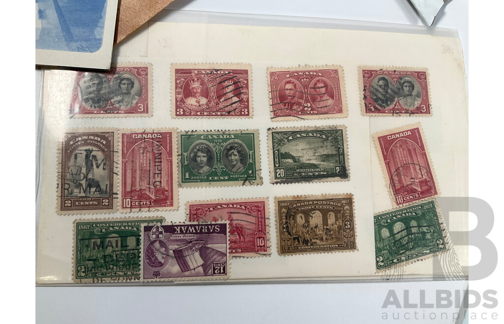 Collection of International Vintage Mint and Vintage Stamps Including Australia, USSR, Yugoslavia, Gibraltar, Indonesia, Burma, United Kingdom, Nauru, Canada, Silk Stamp Scarf, Stanley Gibbons Packs, Reproduction Imperial Korea Stamp Book