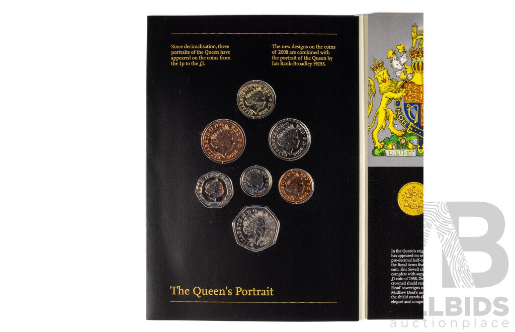 United Kingdom Royal Mint 2008 Six Brilliant UNC Coin Set, Emblems of Britain