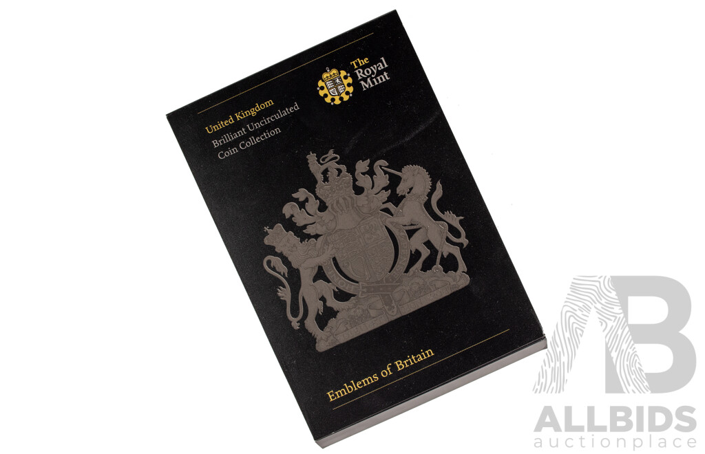 United Kingdom Royal Mint 2008 Six Brilliant UNC Coin Set, Emblems of Britain