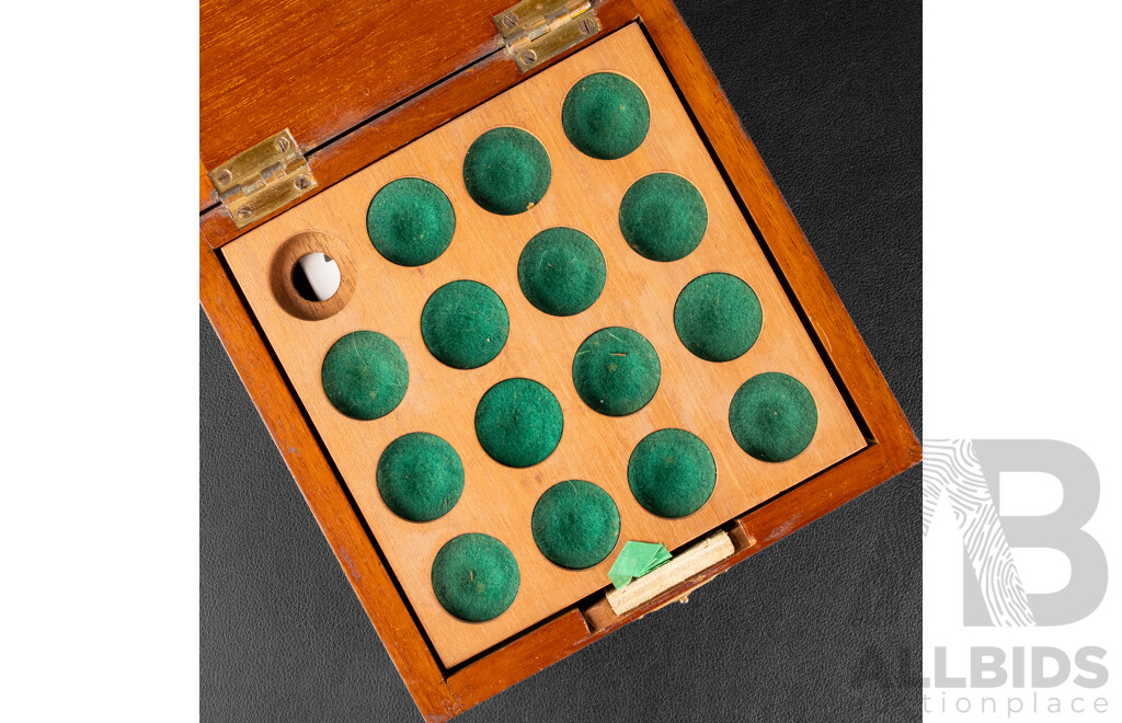 Timber Coin Display Box with Collection of Souvenir and Replica Coins and Tokens Including False Shekels, Declaration of War by the Alliance of England and Spain Token and More