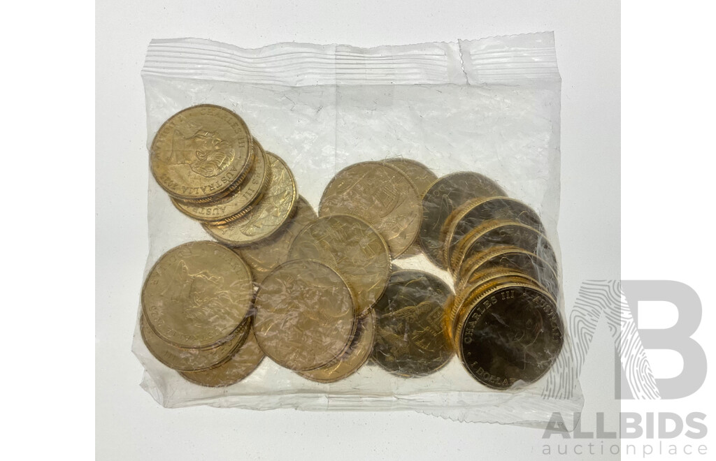 Twenty Australian 2025 UNC One Dollar Coins, Aussie Big Things Series Two