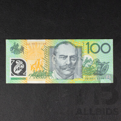 Australian 1996 One Hundred Dollar Note, Fraser/Evans R616TF First Prefix Test Note, AN 96770736