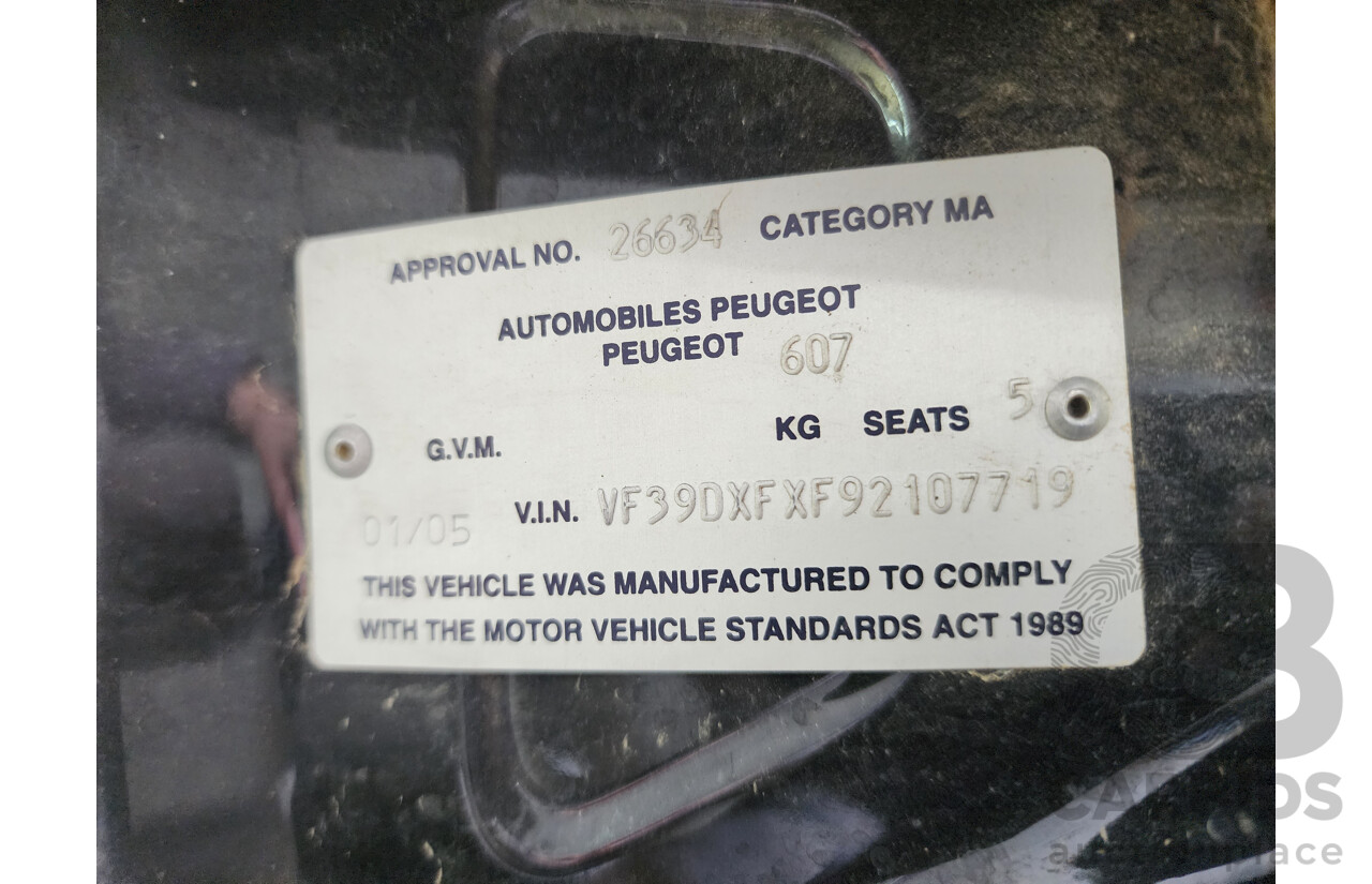 1/2005 Peugeot 607 4d Sedan Black 2.9L