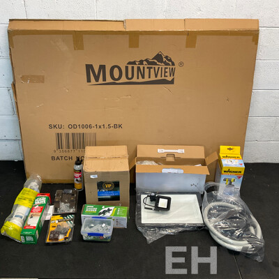 Mixed Lot - Mountview OD1006 Black 1x1.5M Conapy & Assorted House/Garage Cleaning Items and Repairs Parts