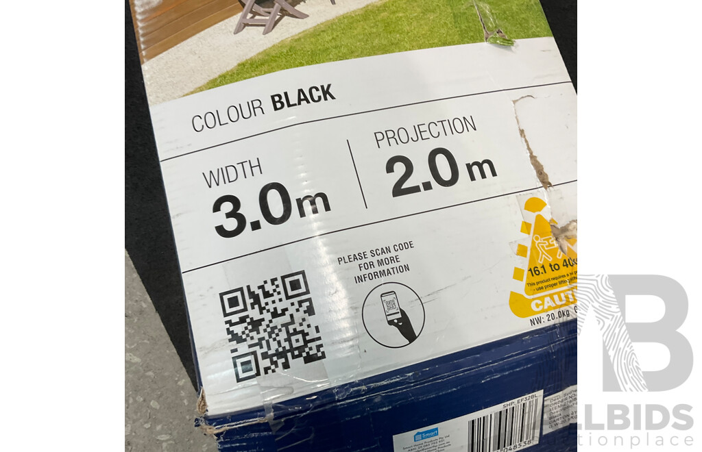 Smart Home Easy Fit Awning 3x2M - Black