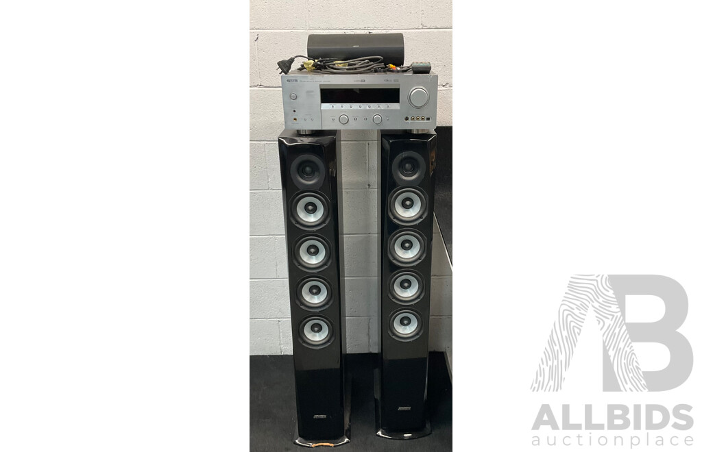 Yamaha HTR-5760 Natural Sound AV Receiver & Jamo a 3Cen Center Speaker with Surround Speakers & Jensen X-7 2 Way 180 Watt Speaker