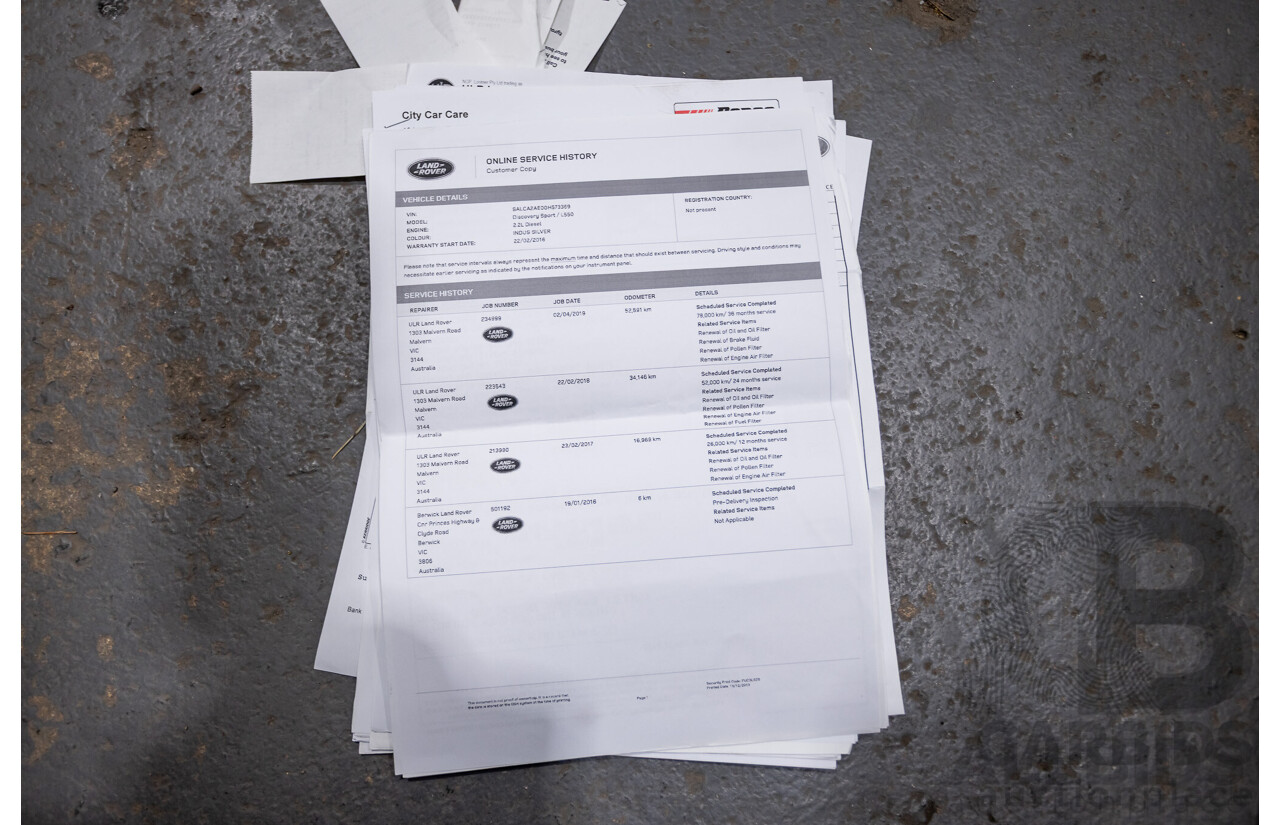 12/2015 Land Rover Discovery Sport SD4 HSE (AWD) LC 4D Wagon Indus Silver Turbo Diesel 2.2L - 7 Seater