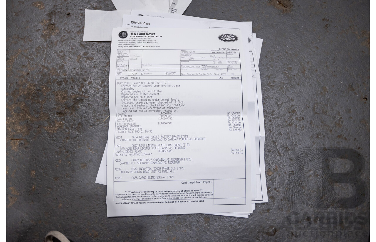 12/2015 Land Rover Discovery Sport SD4 HSE (AWD) LC 4D Wagon Indus Silver Turbo Diesel 2.2L - 7 Seater