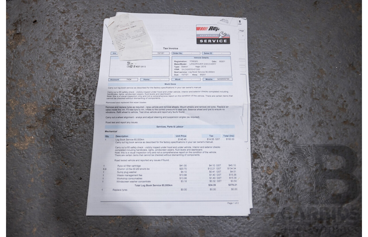 12/2015 Land Rover Discovery Sport SD4 HSE (AWD) LC 4D Wagon Indus Silver Turbo Diesel 2.2L - 7 Seater