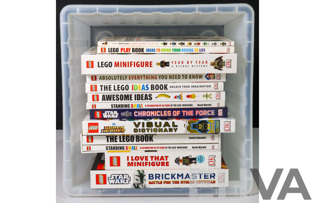 Box of Various Reference Books Relating to Lego Inc Lego Ideas Book and More