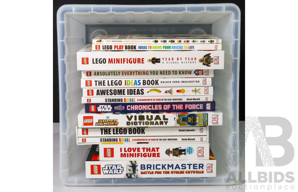 Box of Various Reference Books Relating to Lego Inc Lego Ideas Book and More