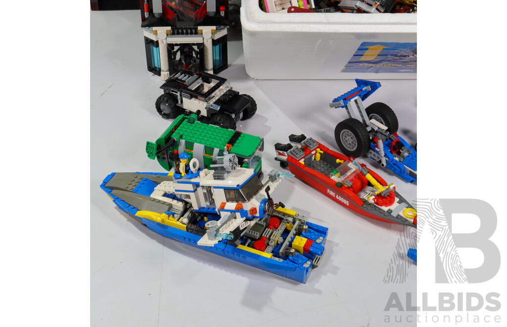 Collection of Mixed LEGO Including Planes, Cars, Boats, World Races Instructions Manual and More