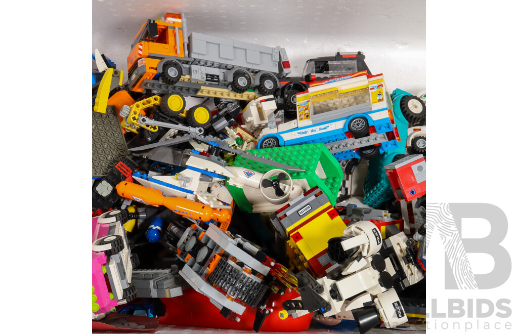 Collection of Mixed LEGO Including Planes, Cars, Boats, World Races Instructions Manual and More