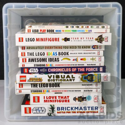 Box of Various Reference Books Relating to Lego Inc Lego Ideas Book and More