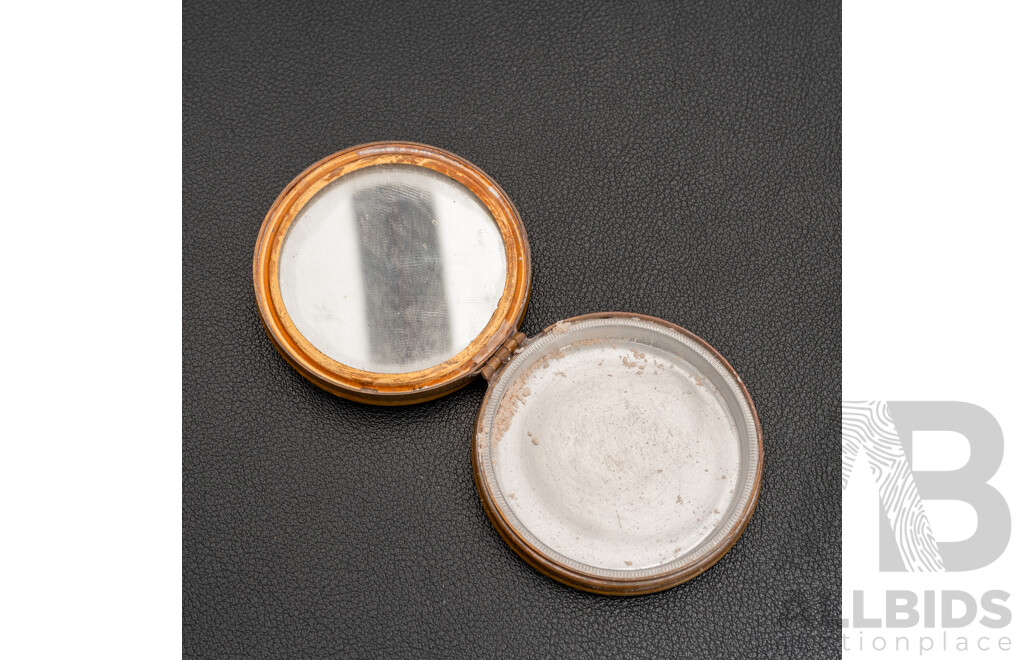 Vintage 1920s - 1930s Art Deco Round Powder Compact