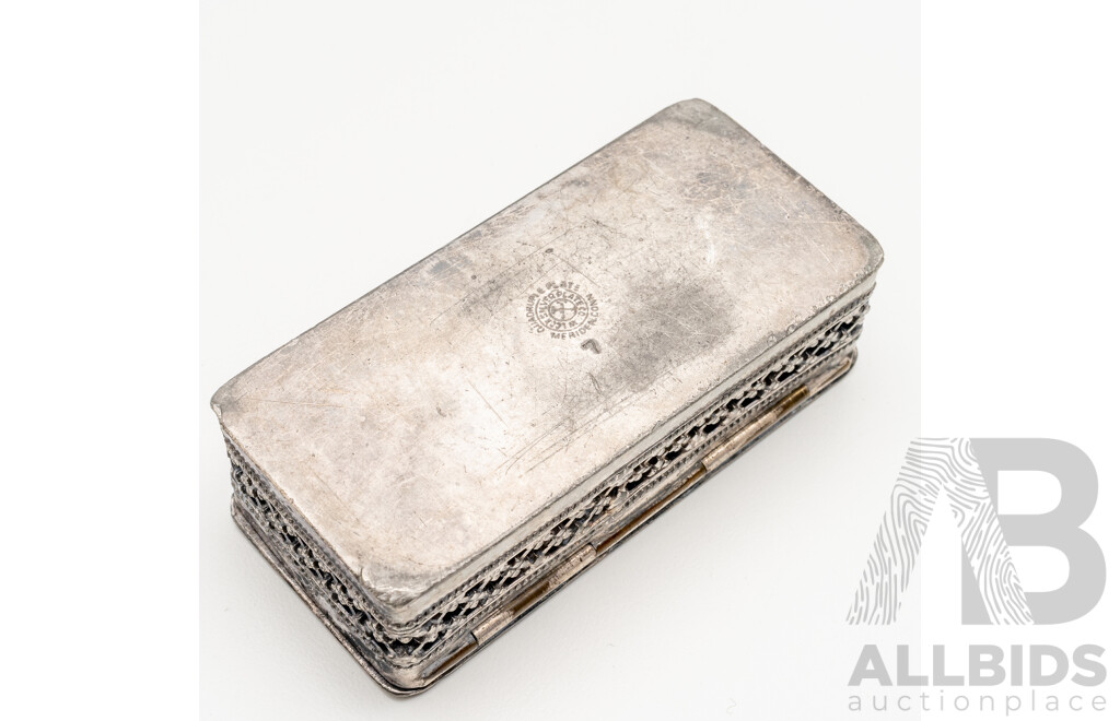 Vintage Silver Plated Base Metal Pin Box