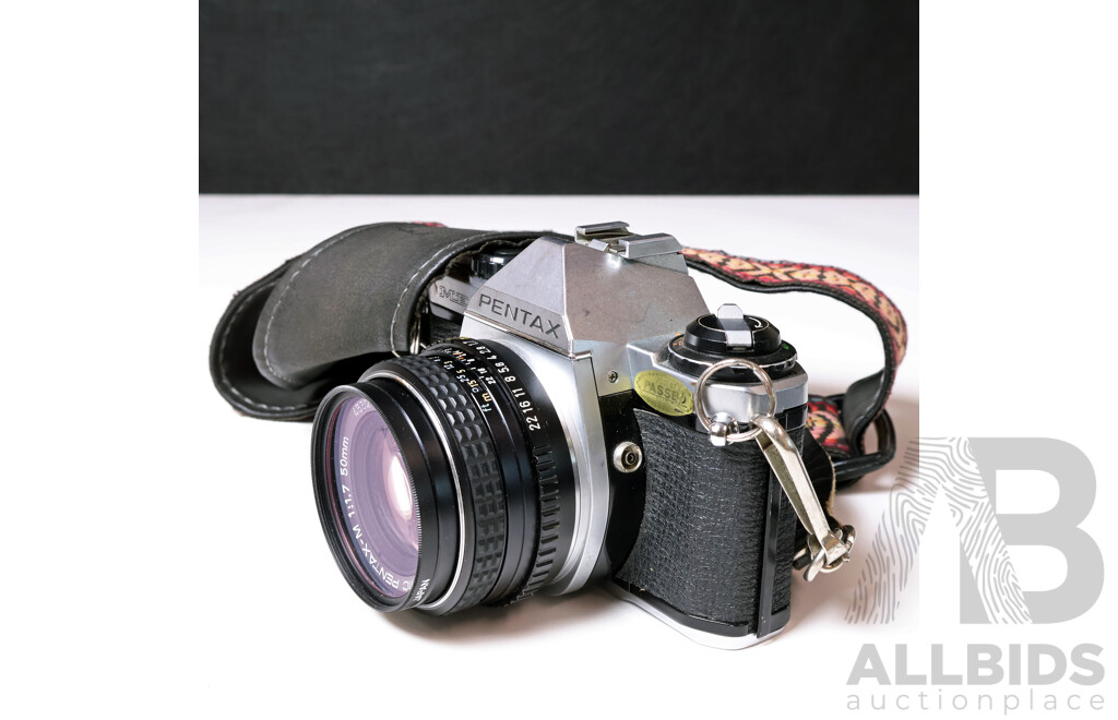Pentax ME Super 35mm SLR Camera Kit with SMC Pentax-M Lenses, Flashes & Carry Bag
