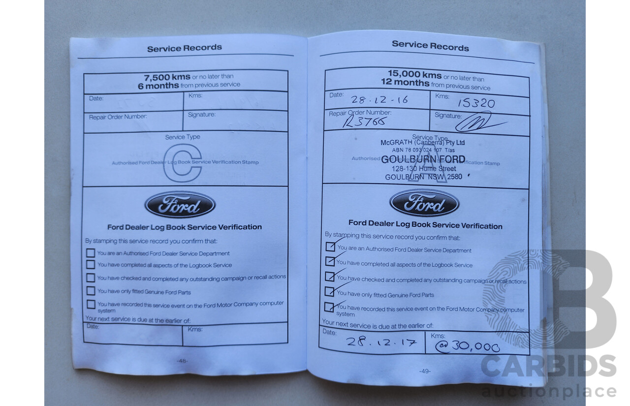 06/2016 Ford Ranger XLS 3.2 (4x4) PX MKII Dual Cab Utility White Turbo Diesel 3.2L