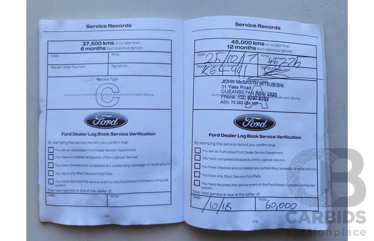 06/2016 Ford Ranger XLS 3.2 (4x4) PX MKII Dual Cab Utility White Turbo Diesel 3.2L