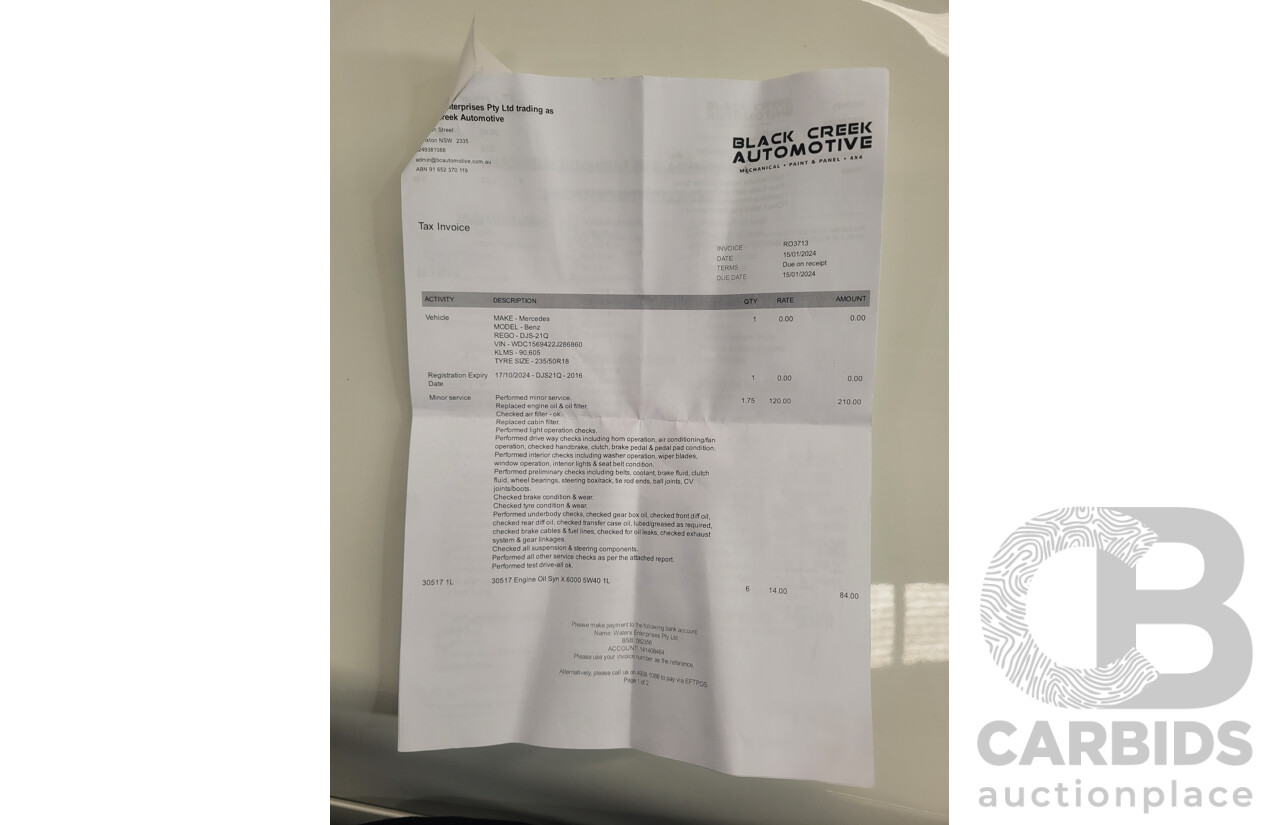 8/2016 Mercedes-Benz GLA 180 X156 MY16 4D Wagon Calcite White Turbo 1.6L