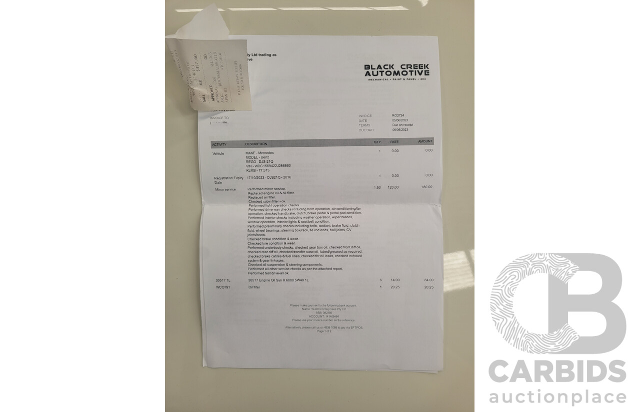 8/2016 Mercedes-Benz GLA 180 X156 MY16 4D Wagon Calcite White Turbo 1.6L