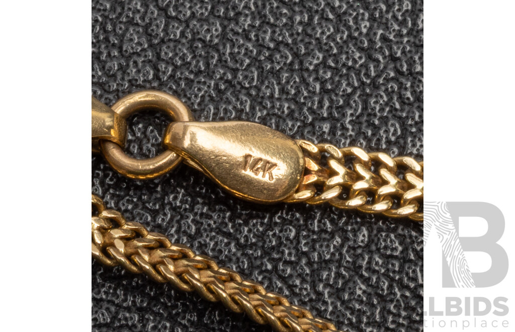 14ct Yellow Gold Heart Locket Bracelet, Made in Italy. Length - 19.5cms