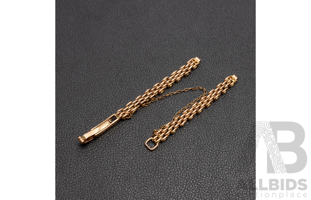 9ct Rose Gold Watch Strap/Scrap Gold. Length - 13cms