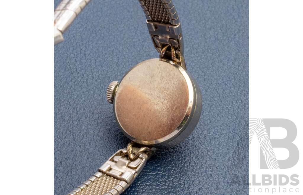 Vintage Cyprus DeLuxe 10ct White Gold Plated Womens Watch