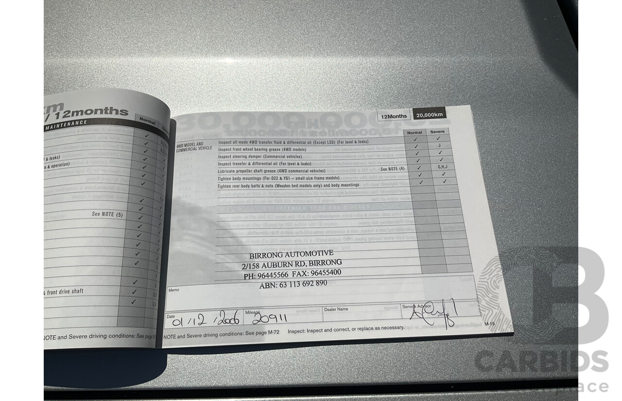 7/2004 Nissan Navara ST-R (4x4) D22 Dual Cab P/Up Sierra Silver Metallic Turbo Diesel 3.0L