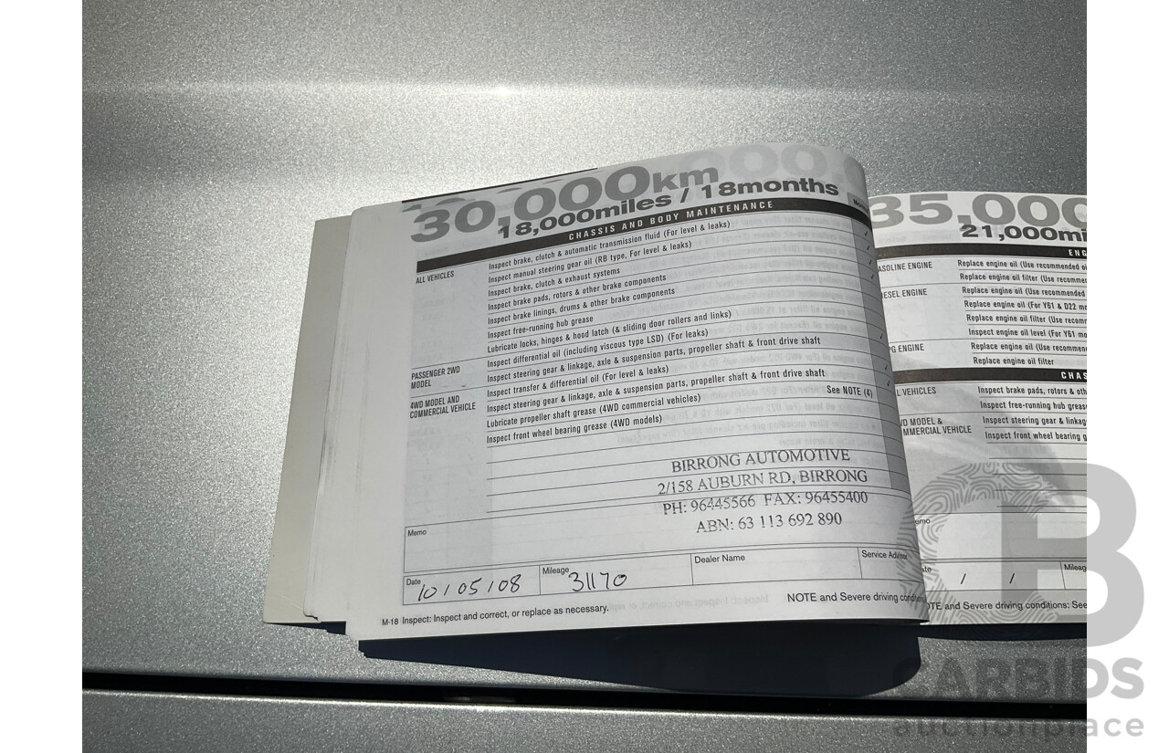 7/2004 Nissan Navara ST-R (4x4) D22 Dual Cab P/Up Sierra Silver Metallic Turbo Diesel 3.0L