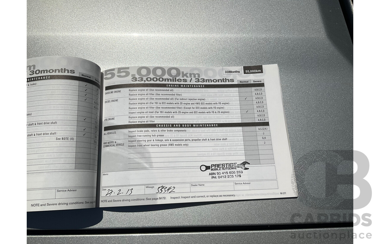 7/2004 Nissan Navara ST-R (4x4) D22 Dual Cab P/Up Sierra Silver Metallic Turbo Diesel 3.0L