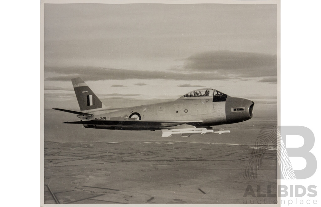 Collection of Five Vintage Black and White Photographs of Cold War Military Aircraft