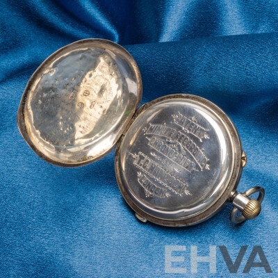 Vintage 1880's Silver & Gold Chronograph Pocket Watch - 122.4gms