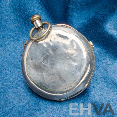 Vintage 1880's Silver & Gold Chronograph Pocket Watch - 122.4gms