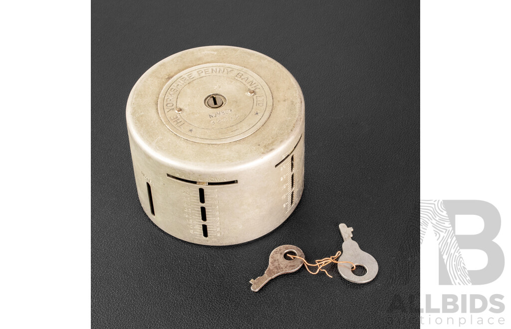 The Yorkshire Penny Bank Ltd Cylindrical Steel Money Box, Circa 1920's