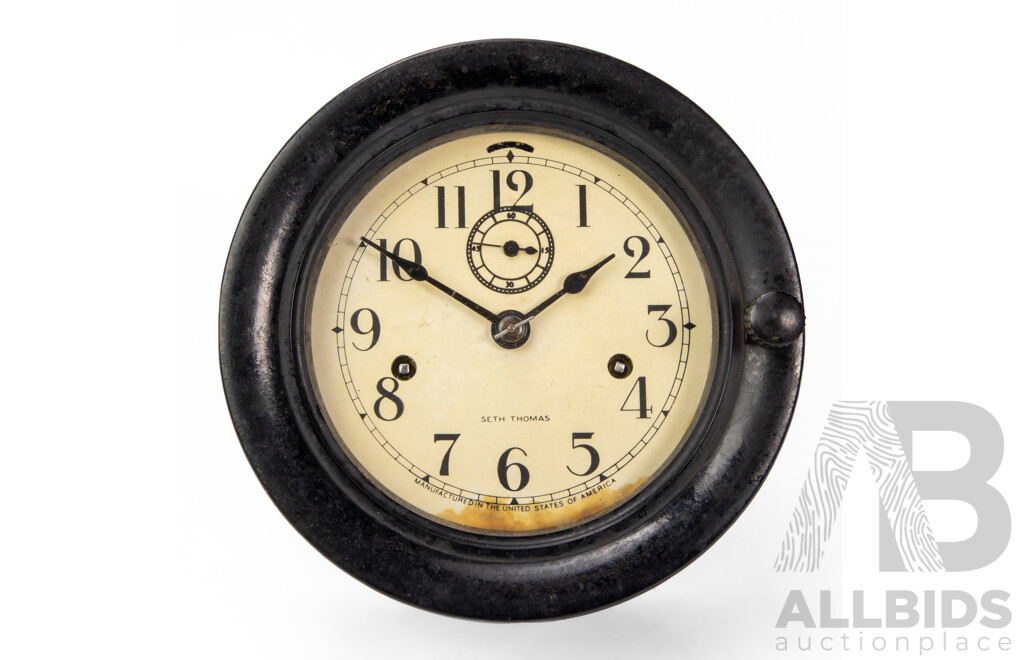 Vintage Seth Thomas US Maritime Commission Maritime Clock