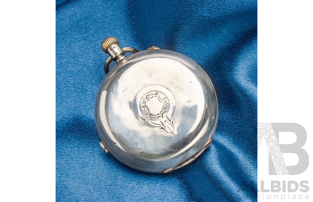 Vintage 1880's Silver & Gold Chronograph Pocket Watch - 122.4gms