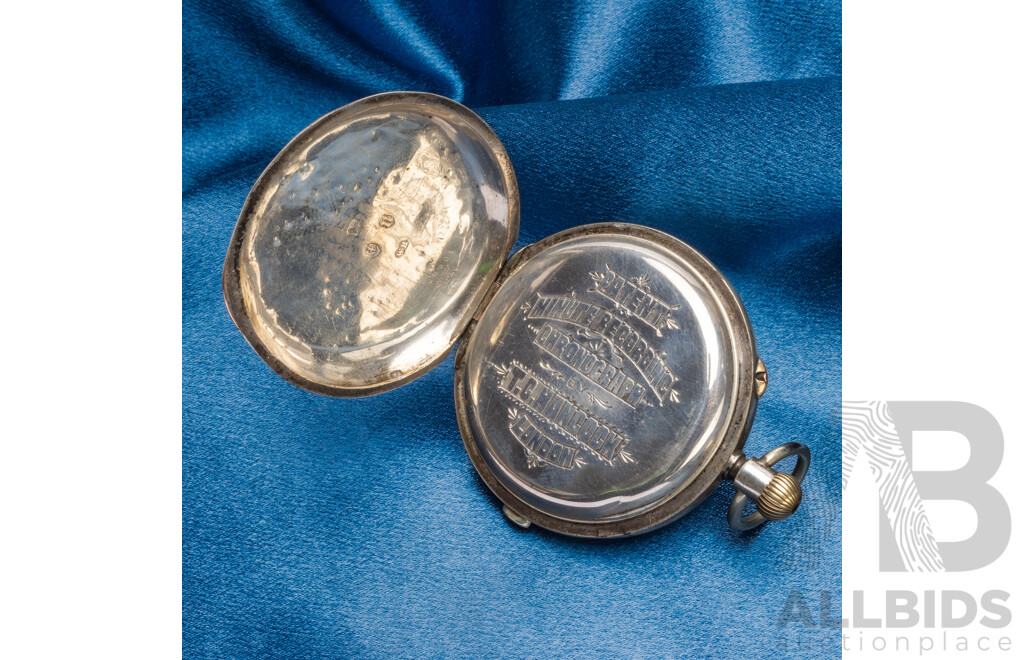 Vintage 1880's Silver & Gold Chronograph Pocket Watch - 122.4gms