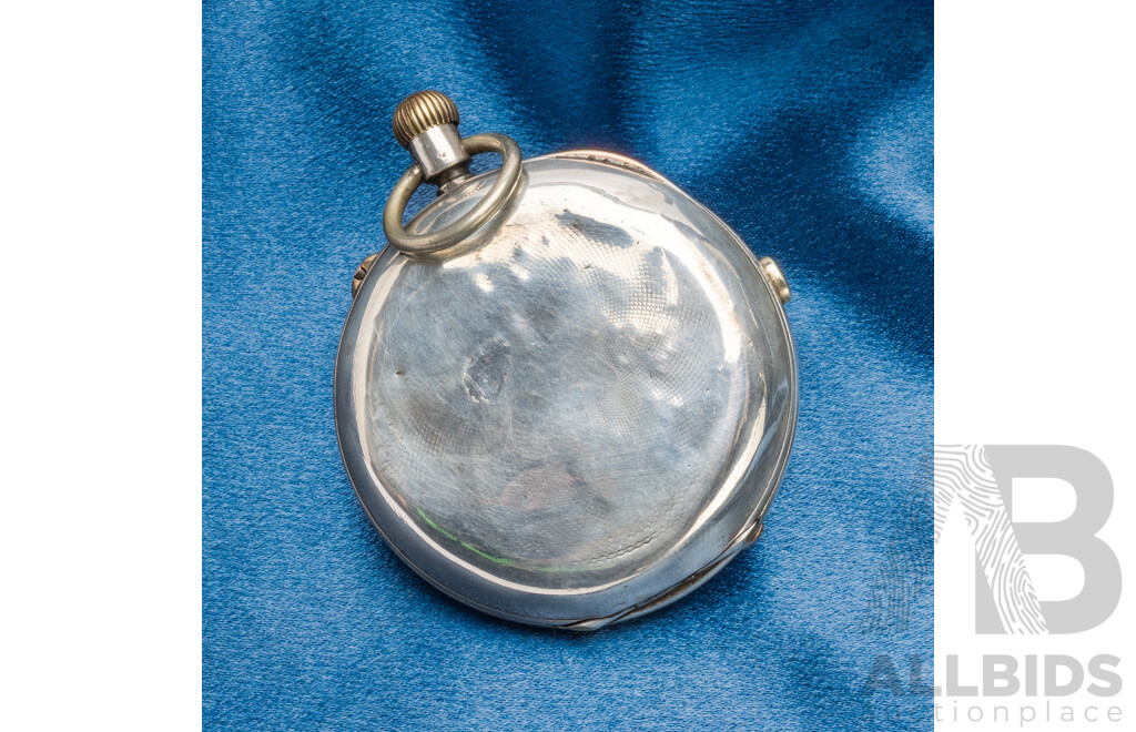 Vintage 1880's Silver & Gold Chronograph Pocket Watch - 122.4gms